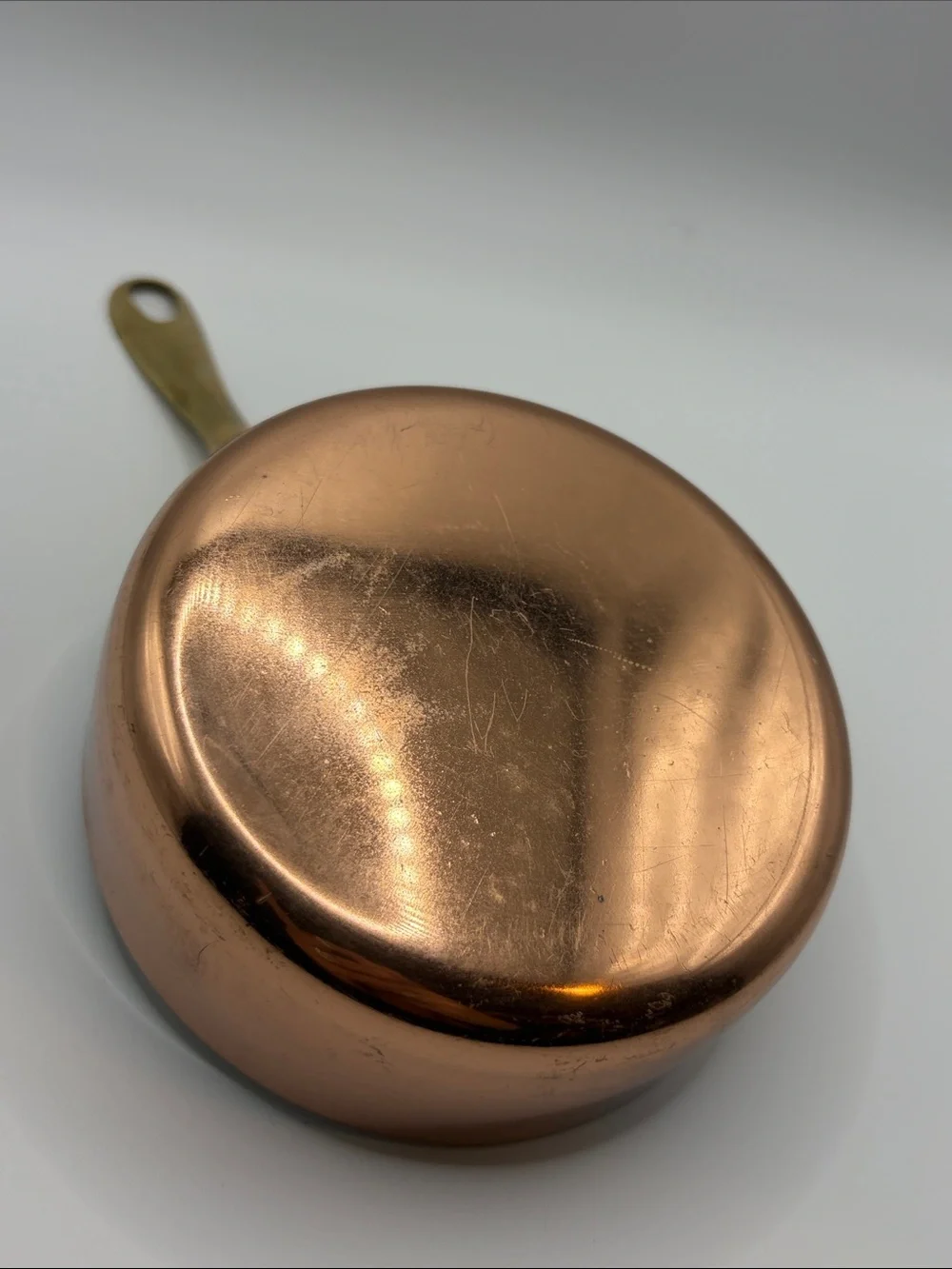Mini Copper Sauté Pan with Brass Handle Cookware Kitchenware Farmhouse Cottage